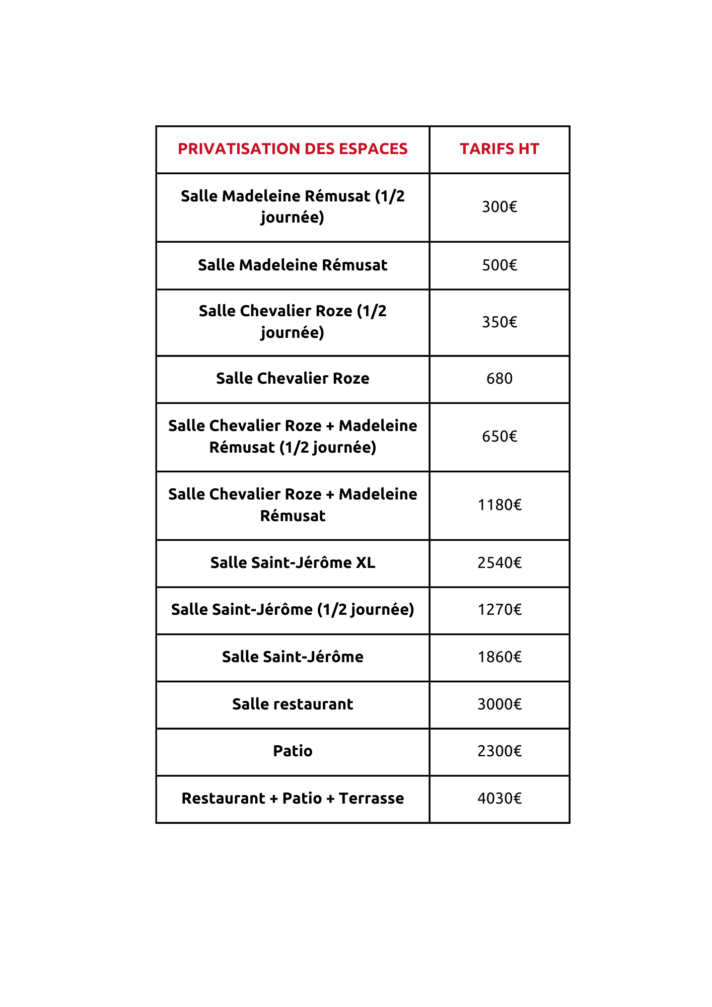CLOITRE - Tarifs location salles2