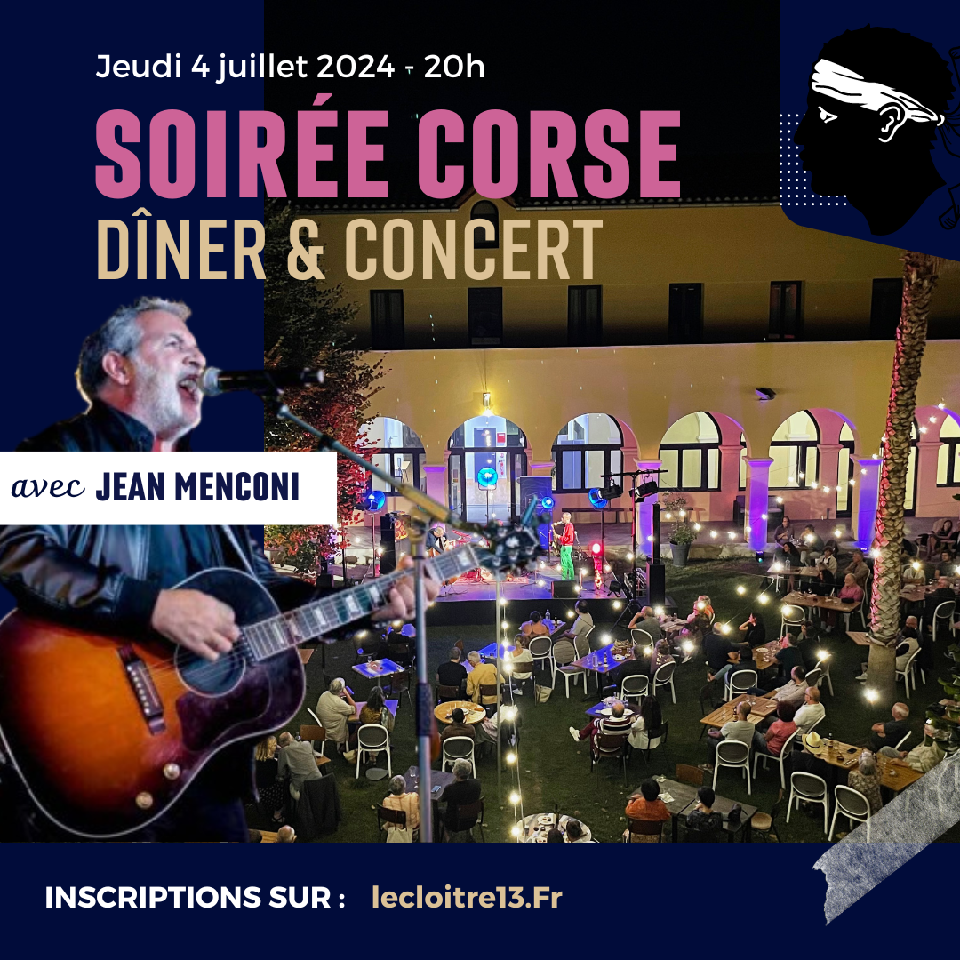Noche corsa en el Cloître Marseille concierto y cena